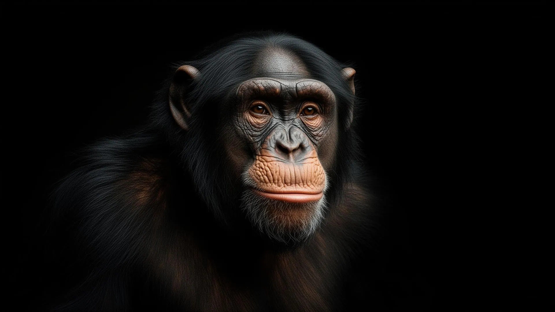 Roligt, intelligent chimpanseportræt — symbolet på Prochimps relationelle tilgang